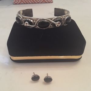 Sterling silver bracelet and earrings